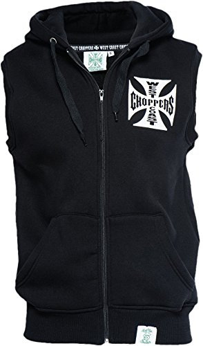 West Coast Choppers WCC Hoodie Sleeveless Iron Cross Black-M