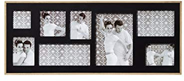 walther design Bilderrahmen schwarz für 8 Fotos Holz-Portraitrahmen mit Holzpassepartout, Double YP899B