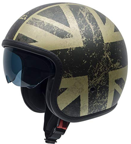 NZI Rolling3 Sun Grafik Offenes Gesicht Motorradhelm, Matt Golden Ducat, Größe S