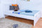 Jugendbett Easy Premium Line K8 inkl.1 Abdeckblende, 120 x 200 cm Buche Vollholz massiv weiß lackiert