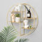 EIVD Wandregale Runde Metall Wohnzimmer Schwimm Regale Multifunktionale Dekorative Partition Bar Kreative Wanddekoration Lagerregal Schlafzimmer Bücherregal (Farbe : Gold)