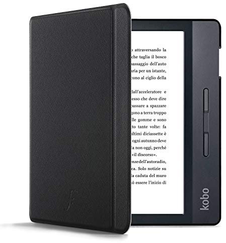 Forefront Cases Hülle für Kobo Libra H2O - Magnetische Schutz-Hülle für Kobo Libra H2O (Modell: 2019) - Dünn und Leicht mit Smart Auto Schlaf/Wach Funktion Tasche - Schwarz