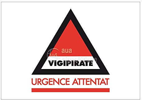 AUA SIGNALETIQUE - Panneau Vigipirate Urgence Attentat - Horizontal - 150x105 mm, Vinyl adhésif