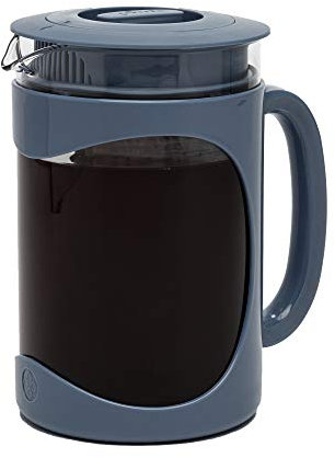 Primula Burke Deluxe Machine à café glacé à froid, poignée confortable, carafe en verre durable, filtre en maille amovible, taille parfaite de 6 tasses, passe au lave-vaisselle, 1,6 l, bleu