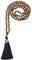 COAI Unisex Handgeknüpft 108 Mala Yoga Kette Buddhistische Halskette Gebetskette aus 6mm Tigerauge mit Quaste und OM Anhänger