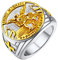 U7 Edelstahl Siegelring für Männer Jungen St. Michael der Erzengel Porträt Großer Ring Katholischer Schutzpatron Modeschmuck Accessoire für Vatertag Geburtstag(Ring Größe 62)