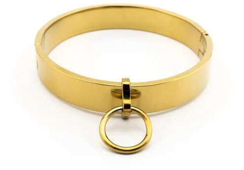 Goldenes Bondage Halsband der O Größe medium