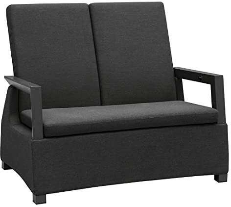 OUTLIV. Malaga Loungebank aus Aluminium/Sunbrella, 124x86x107 cm, der Moderne Blickfang in Ihrem Garten oder auf dem Balkon