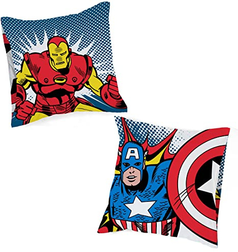 Jay Franco Marvel Comics Fighting Team 100% Baumwolle Kissenbezüge im 2er-Set 80x80 cm