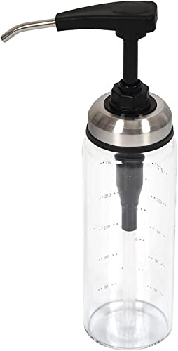 HUFFA 300ML Glass Sauce Pump Dispenser Honey Pump Bottle Dispenser Syrup Dispenser Honey Storage Jar Syrup Pourer
