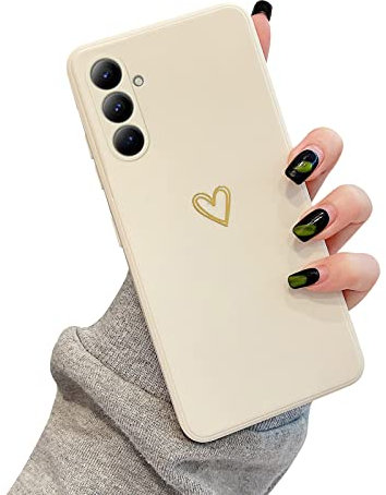 Ownest Kompatibel mit Samsung Galaxy A54 Hülle, Handyhülle für Samsung A54 Silikon Case Fashion Gold Love Herz Muster Design Weich Slim Herzen Schutzhülle für Samsung Galaxy A54 5G- Weiß