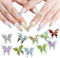 HOINCO Nail Charms 3D Resin Butterfly Nail Charms,Butterfly Nail Jewelry for Nail Art Decoration Blue,Green,Orange,Purple,White