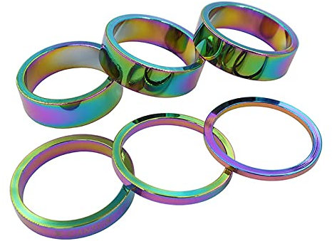 Yundxi Aluminium Fahrrad Lenker Spacer Fahrradlenker Abstandshalter Vorbau Distanzringe Fahrradgabel Steuersatz Spacer Für 1-1/8 (28,6 mm) Fahrradstangen (6pcs)