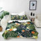 ANHOPE Tropical Duvet Cover Set Soft Lightweight Microfibre 3 Piece Bedding Set with 2 Pillowcase Jungle Plant Flower Palm Leaf Print Pattern All Season Quilt Cover with Zipper Closure Super King