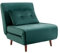 Vente-unique - Fauteuil Convertible en Velours Vert Sapin URIBIA