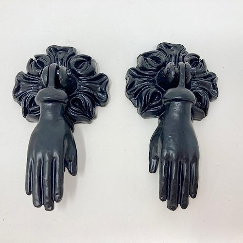 Coppia di maniglie in ferro per cassetti, stile vittoriano, stile vintage, stile francese chic, maniglia per porta dell'armadio, maniglia per porta (nero)