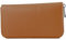 modamoda de SILBER-P02 Damen Leder Geldbörse Portemonnaie lang Handmade in Italy, Farbe:Cognac