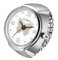JewelryWe Ringuhr Fingeruhr Elastisch Schmetterling - Damen Analog Quarz Fingerringuhr Ring Uhr Uhrenring mit Gelb Schmetterling Römischen Ziffern Zifferblatt und Silber Legierung Elastisch Band
