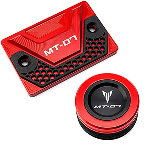 pour Yamaha MT07 MT 07 Accessoires Couvercle De Réservoir D'huile De Liquide De Frein Avant Et Arrière Couvercle De Réservoir De Stockage De Liquide (Couleur : FRBCRed)