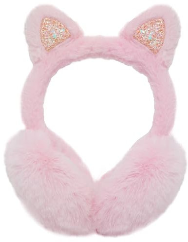 Cache Oreille Enfants Licorne Cache-Oreilles Fourrure Fille Mignon Cat Ears Peluche Protege Oreille pour Femme d'Hiver Chaud Chat Earmuffs Mignonne Hiver Plein Air Sport Velo Ski Cadeaux