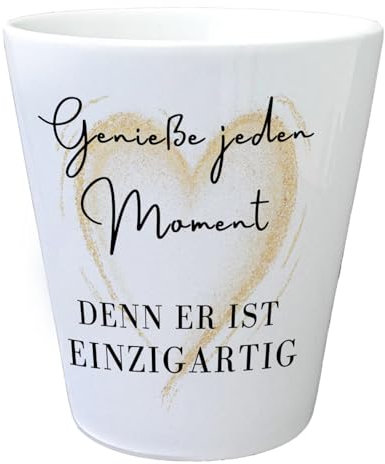 Genieße jeden Moment Blumentopf Denn er ist einzigartig EIN liebevoller Pflanzentopf für den Balkon Oma Liebe Übertopf Herz Keramik zur Geburt