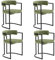 Wahson Esszimmerstühle 4er Set, Küchenstuhl aus Samt Polsterstühle mit schwarzen Metallbeinen, Moderne Eckstühle für Esszimmer/Küche,Grün
