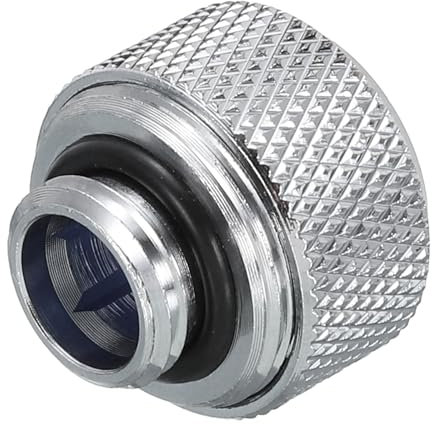 sourcing map Hard Tube Compression Fitting G1/4'' auf 14mm OD Anti-Off Adapter Silber für Computer-Wasserkühlsysteme