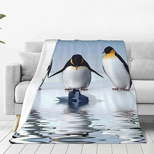 fifbird Pinguin-Decke, ultraweich, Mikro-Fleece, warme Klimaanlagen-Decke, leichte Flanelldecke, 127 x 101,6 cm
