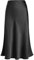Eisnnu Damen Midi-Länge Rock Elastische Taille A Linie Röcke Einfarbig Fishtail Seidiger Midirock Business Party Skirt S-XXL