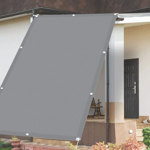 Voile Ombrage Rectangulaire 2 x 4 m HDPE Respirant Toile Solaire Voile Ombrage Jardin, Pelouse, Patio, Piscine Aux UV 98% avec Oeillets et Cordons Brise Vent, Gris Clair