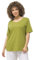 Ulla Popken Damen große Größen Übergrößen Plus Size Shirt, doppellagige Vorderseite, Slim, Rundhals, Halbarm apfelgrün 58+ 810528425-58+