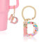 Eoopoon Personalized Initial Charm Accessories for Stanley Cups, Pink Tassel Keychain with Letter for Stanley Tumbler Girls,Cute Decor for Stanley Cup Accessories(Letter B)