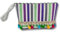 Vico Casa® Pochette mare donna, Borsetta spiaggia a righe con frangette/Pochette a mano da spiaggia 19x15x7cm con cerniera (ZX-14470AS-2)