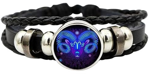 Gleym Multilayer Constellation Leather Zodiac Sign Bracelet