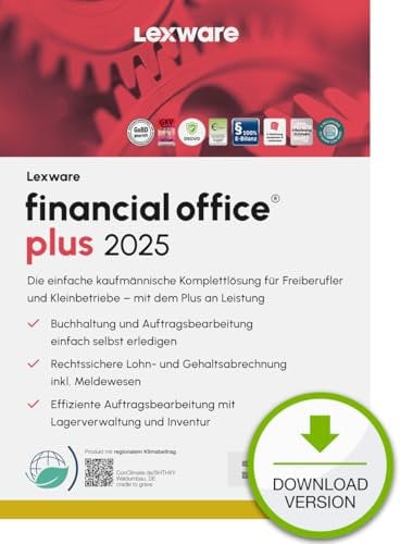 Lexware financial office Plus 2025 (365 Tage)| Einfache kaufmännische Komplett-Lösung | PC Aktivierungscode per Email