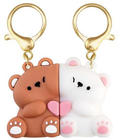Auiremrti Ensemble Porte-Clés pour Couples, Porte-Clés Ours Magnétique, Cadeaux Personnalisés pour Femmes, Idéal pour La Saint-Valentin Et l'anniversaire
