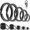 KGGZKG 60 Stück Schlüsselringe 30mm 28mm 25mm 20mm 15mm Schlüsselring Schwarz Set SchlüSselanhänger Ringe zum Basteln Keyring Stabil Flacher Schlüsselbund für Schlüssel Diy Kunsthandwerk 5 Größen