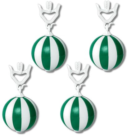 homiez Tischdeckenbeschwerer Strandball – extra schwer (52g) – Tischdeckengewichte gegen Wind – 4er Set - mit Metall-Kern – Tischdeckenhalter für Garten, Balkon, Camping, Outdoor (Grün)