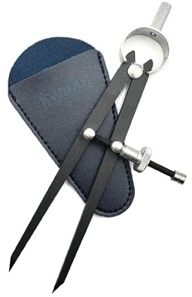 Kwrak - Federzirkel | Präzisionswerkzeug für Profis | Hufschmied Werkzeug und Handwerksbedarf | Premium Zirkel mit 2 Metallspitzen