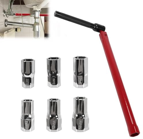 mumisuto Cle Pour Robinet Evier, Clé De Robinet, Clé à Robinet,Outil Pour L'Installation De Robinets 8-14 Mm, Jeu De CléS Pour ÉCrou De Robinet,Pour La RéParation Des Robinets (Manchon *6)