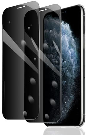 Fylnatc 2 Stück Sichtschutz Schutzfolie für iPhone 11 Pro/iPhone Xs/iPhone X, Anti-Spy Panzer Schutz Glas, Anti-Spionage Panzerfolie, Display Sichtschutzfolie aus gehärtetem Glas, Privacy Schutzglas
