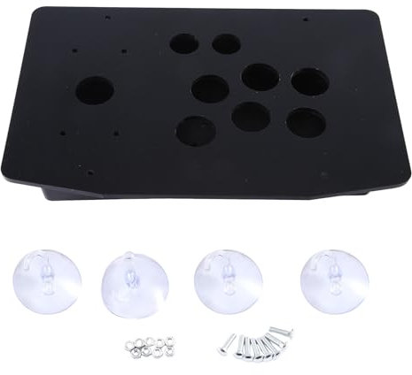 Qyrugcxs DIY Arcade Joystick Replacement Acrylic Panel Case Acrylic+ABS+Steel Sturdy Construction Easy to Install Black Handle Arcade Game Kit