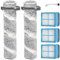 KiimSin Brosse rotative accessoires pour Bissell CrossWave OmniForce Edge 4076,4087,4000,4006,4007,4008,4017,3912,3999 Pièces de rechange pour aspirateur eau et poussière, 2 brosse rotative, 3 filtres