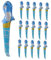 Toyvian 50 Stück hält einen Luftballon aufblasbarer Stock aufblasbare Stöcke Tierwelt Dschungeltierballon Ente luftballons Cheerleader-Stick Partystäbe Party Gefälligkeiten Aluminiumfolie