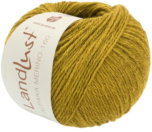 LANA GROSSA Landlust Alpaka Merino 160 | Klassisch verzwirntes Garn aus Merino & Alpaka | Handstrickgarn aus 50% Schurwolle & 50% Alpaka (Baby) | 50g Wolle zum Stricken & Häkeln | 160m Garn FB 445