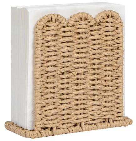 CubesLand Scalloped Napkin Holder for Table Home Rustic Room Decor