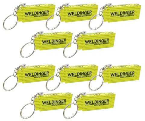 WELDINGER 10er-Pack Kunststoff Zollstock 50 cm mit Schlüsselring