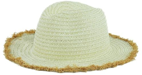 Gyios Chapeau de Paille À Bord Large-Assiette Lumière Blanche Lait