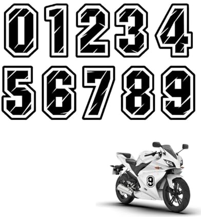 JEXOWIQ 10pcs numeri adesivi per moto,Unita Numeri Adesivi per Moto Cross,Adesivi Numeri Moto Resistente Pioggia e al Sole,Adesivo Numero Auto, Scooter,Casco e Quads ATV Facile Installazione(0-9)