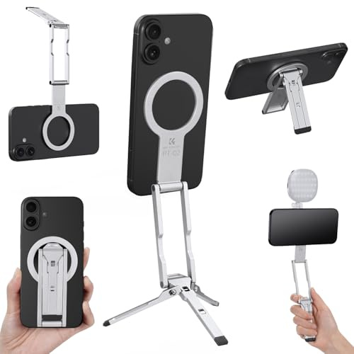 K&F CONCEPT Mini Trépied Magnétique Ultra-Fin 7mm Compatible iPhone/Android | Support Double Face Transformable 59g Léger, Fixation Magnétique Adapté Téléphones iPhone/Android Pour Shooting Portable-PT02